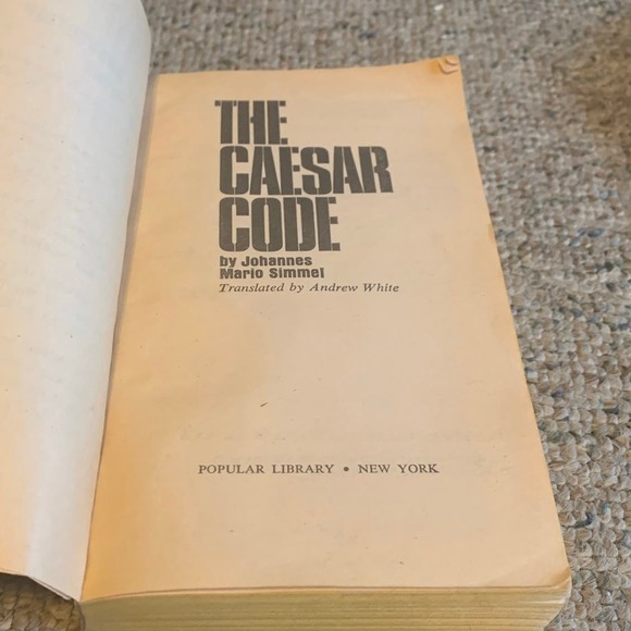 The Caesar Code Paperback Book by Johannes Mario Simmel Historical Thriller - Picture 3 of 5